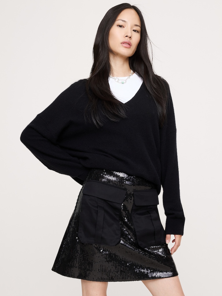 Sequin Ponte Mini Skirt