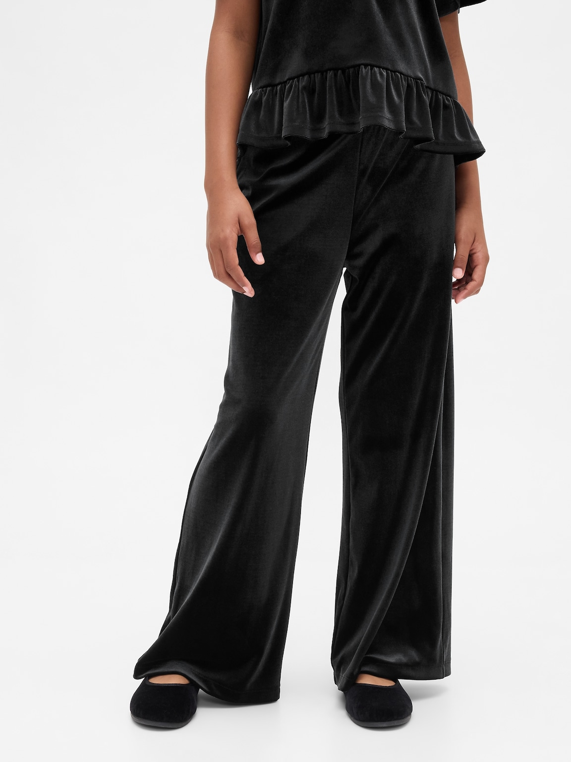 Kids Velvet Wide-Leg Pants