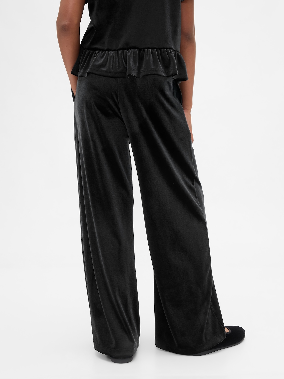 Kids Velvet Wide-Leg Pants