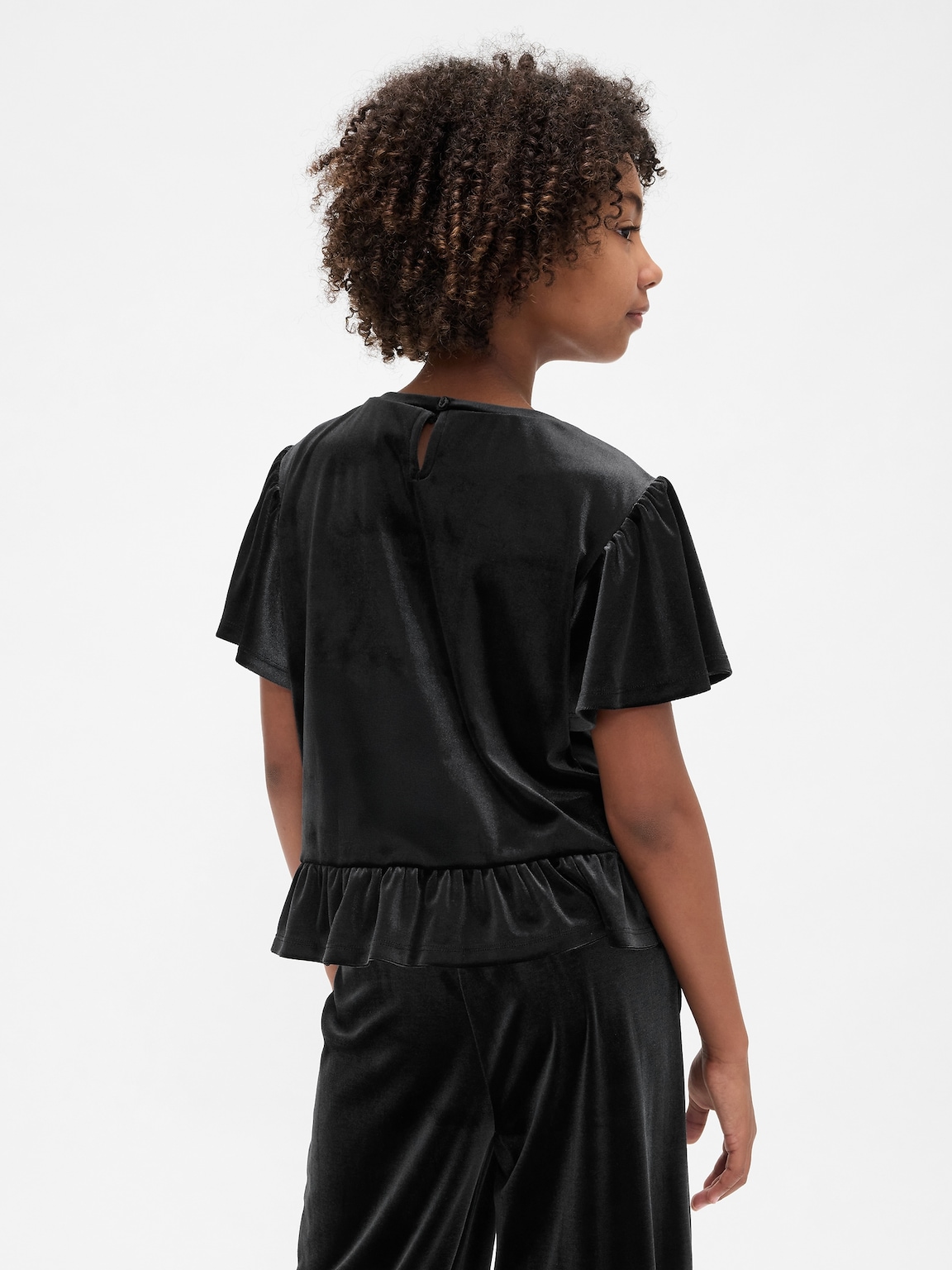 Kids Velour Peplum Top