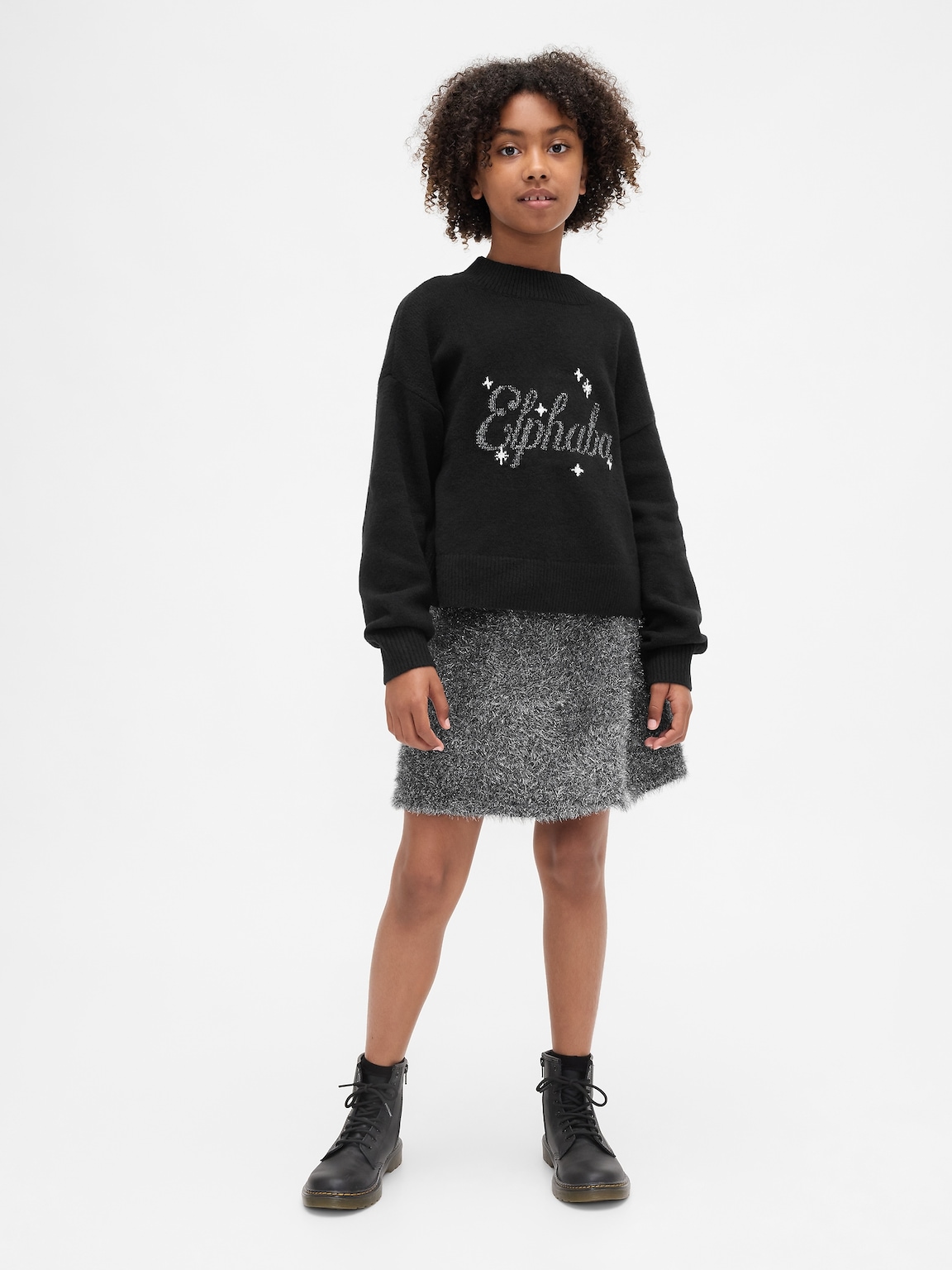 Kids Wicked Tinsel Eyelash Sweater Skirt