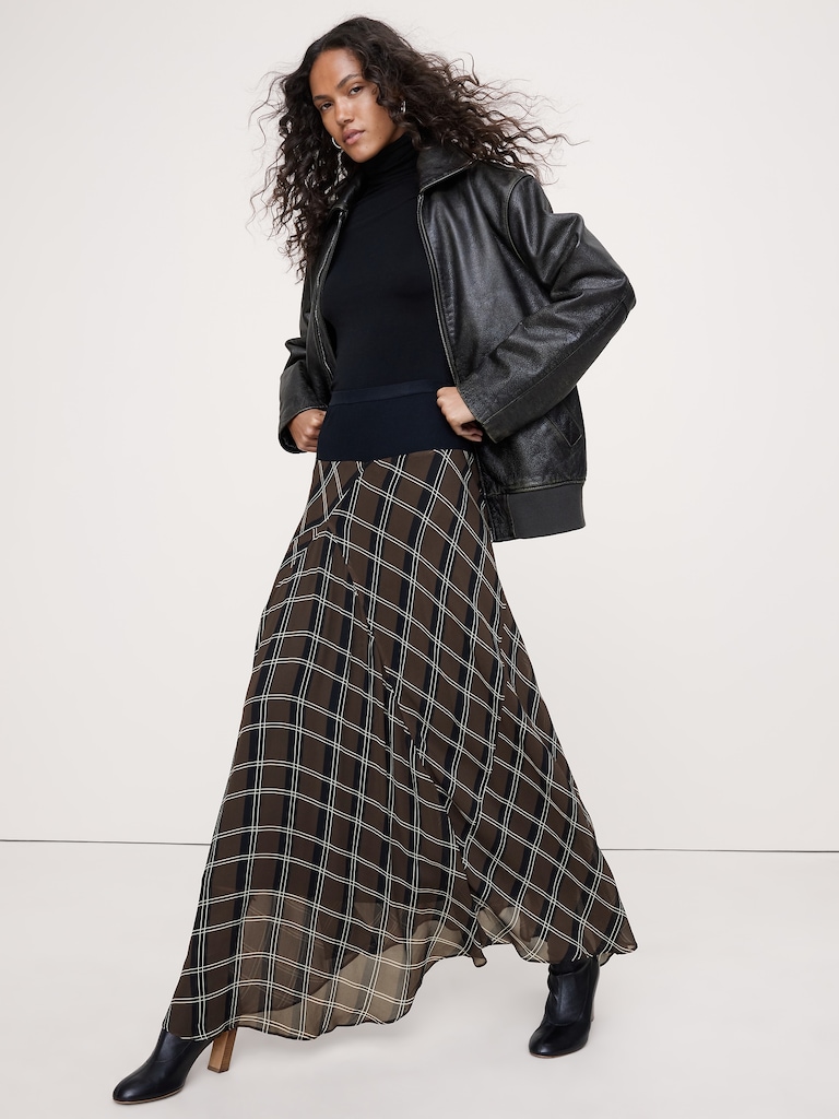 Drapey Georgette Maxi Skirt