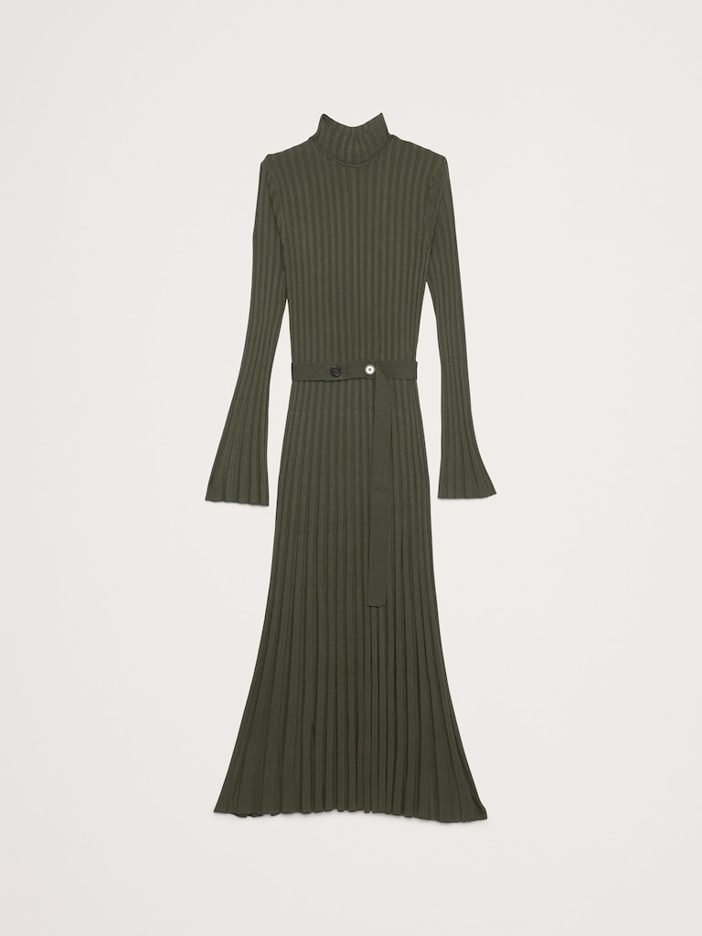 Sculpted Ribbed Sweater Maxi Dress