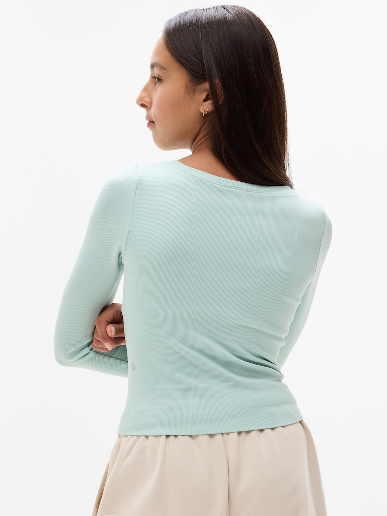 Athleta Girl Rise Above Rib Henley Top