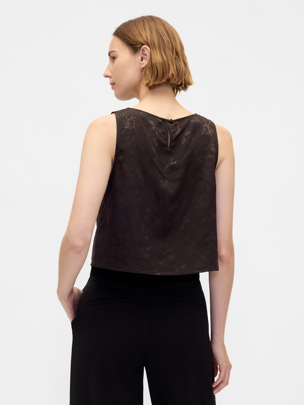 Jacquard Crop Shell Tank Top