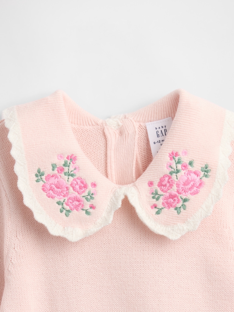 Baby Embroidered Sweater Bodysuit