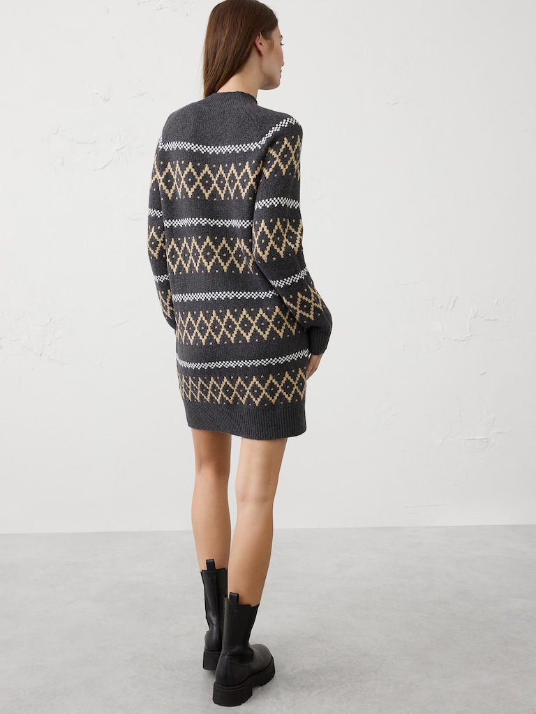 Fair Isle Mini Sweater Dress
