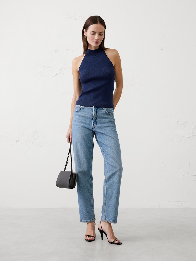 Lurex Halter Sweater Tank