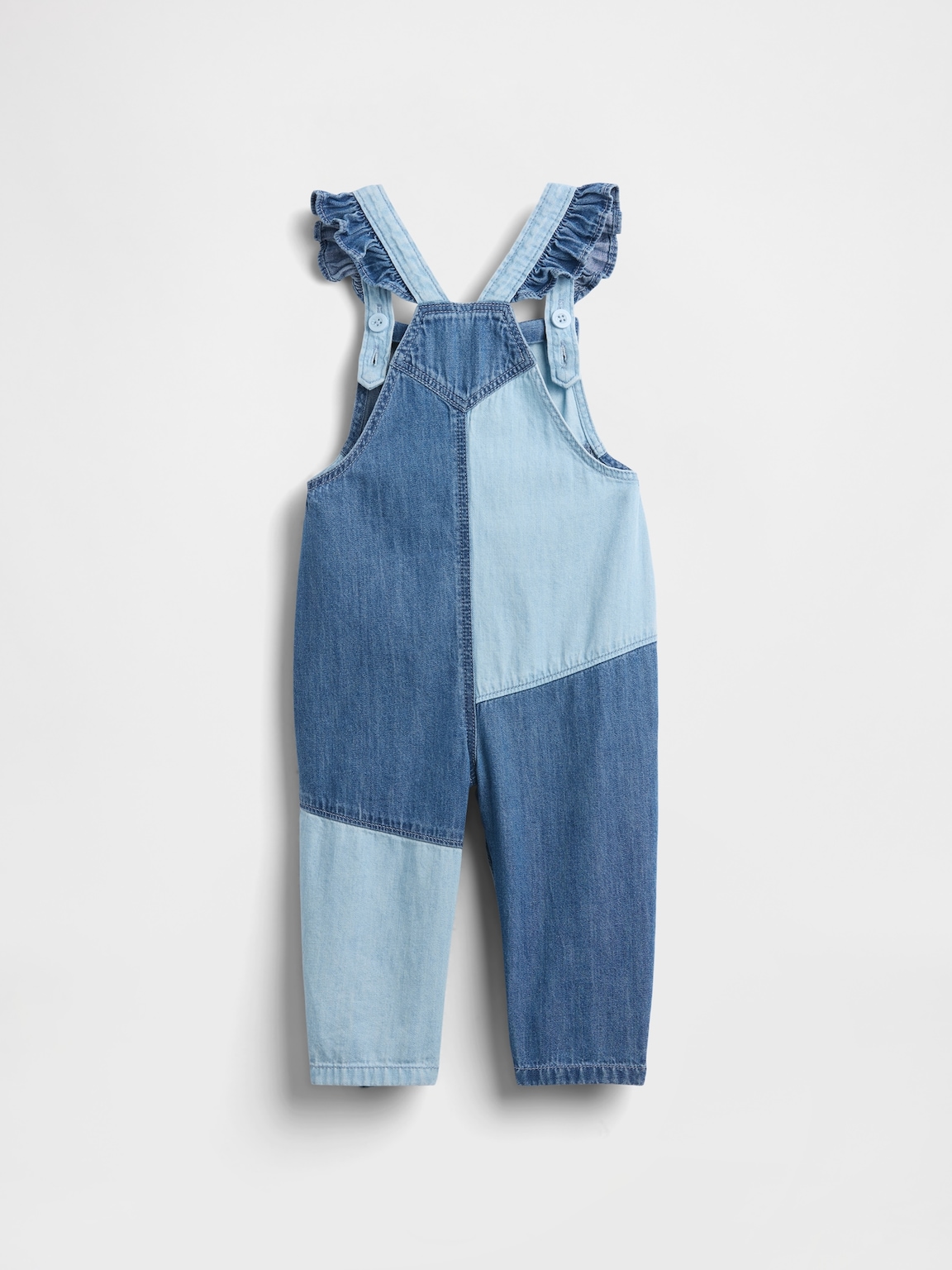 Baby Two-Tone Denim Heart Overalls