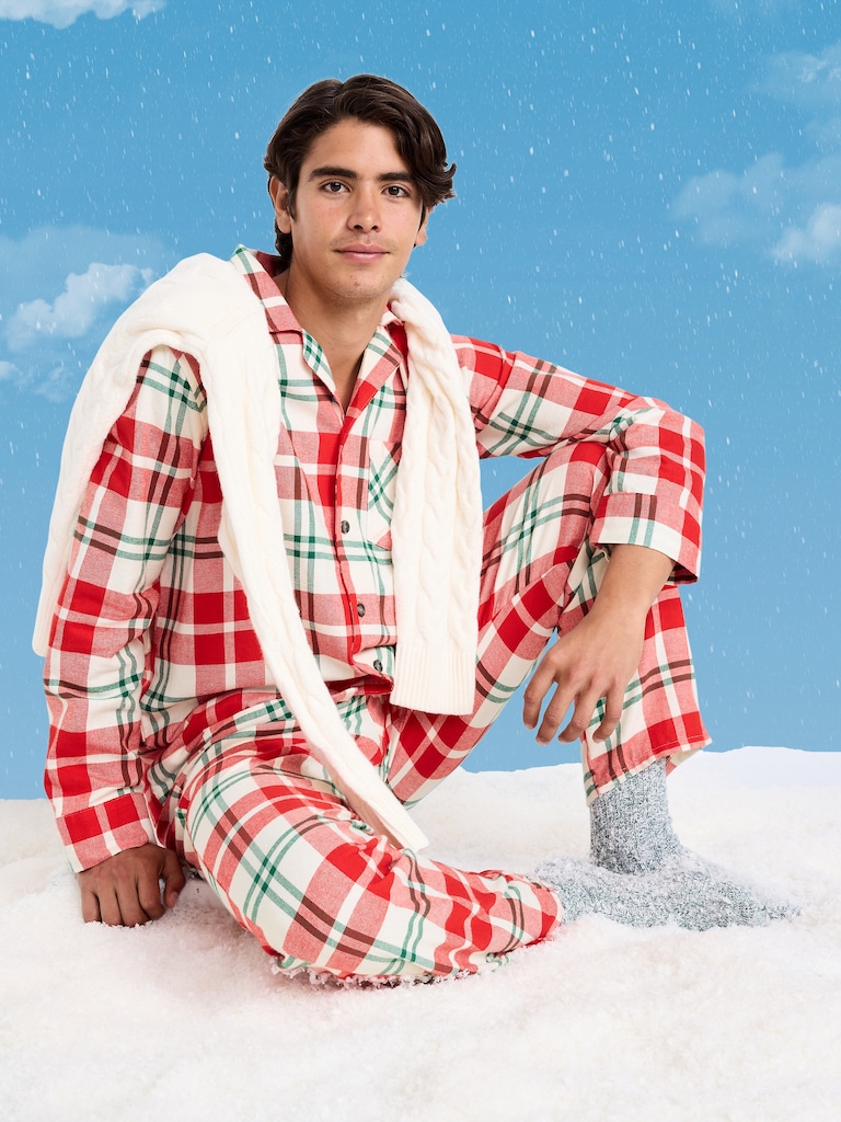 Plaid Flannel Pajama Set for Men