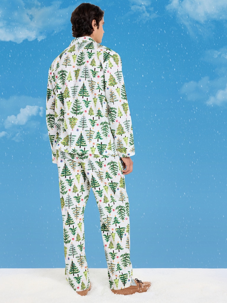 Printed Flannel Pajama Set for Men