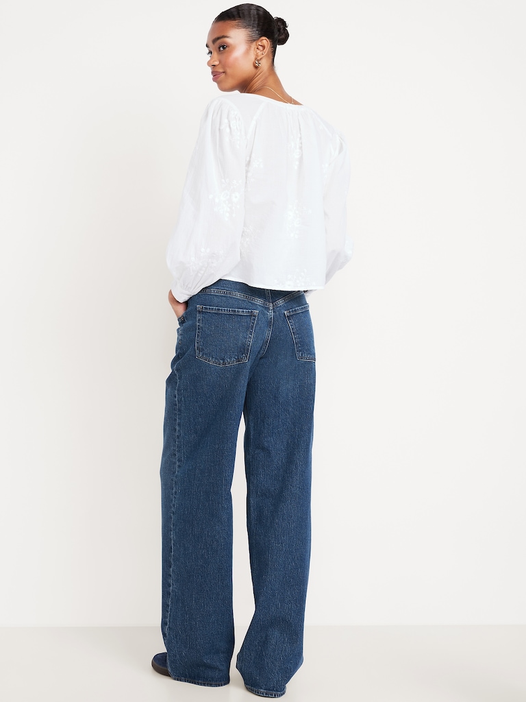 Low-Rise Slouchy Wide-Leg Jeans