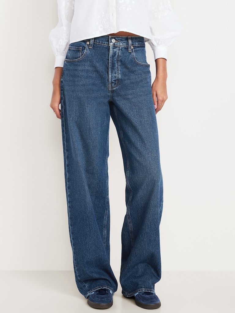 Low-Rise Slouchy Wide-Leg Jeans