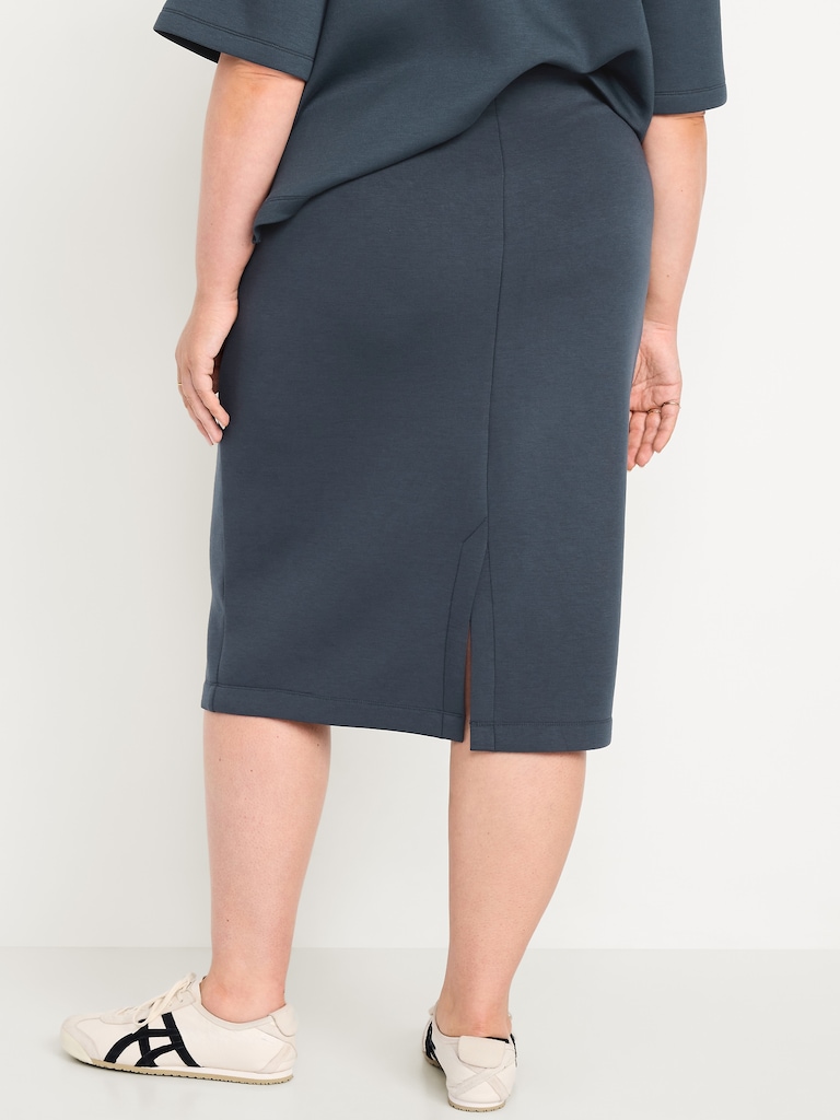Extra High-Waisted Bounce Fleece Midi Skirt