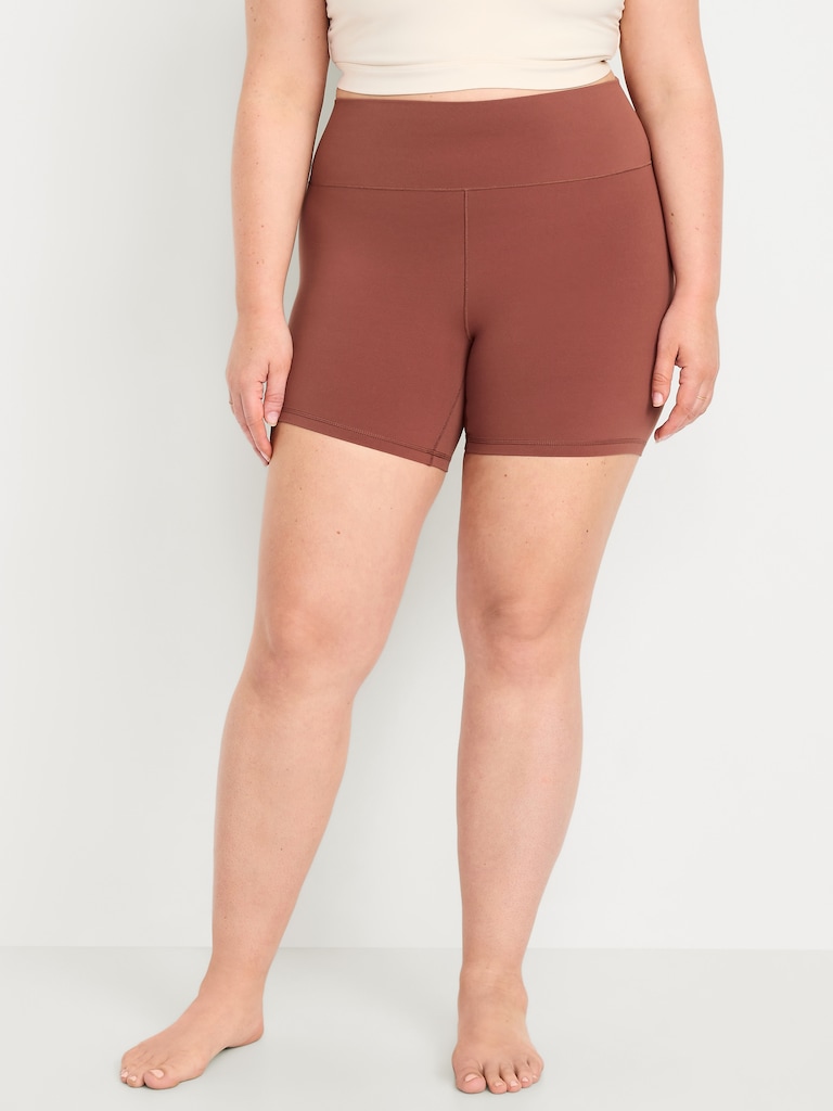 High-Waisted StudioSmooth Biker Shorts -- 6-inch inseam