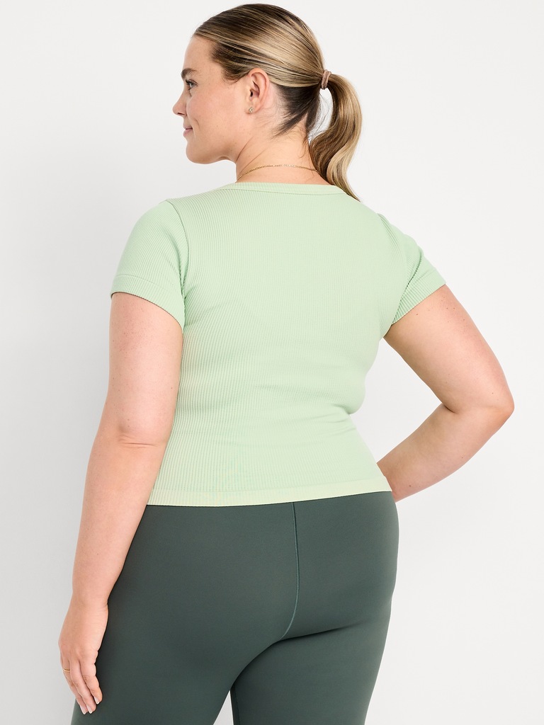 Exhale Seamless Cropped Rib T-Shirt