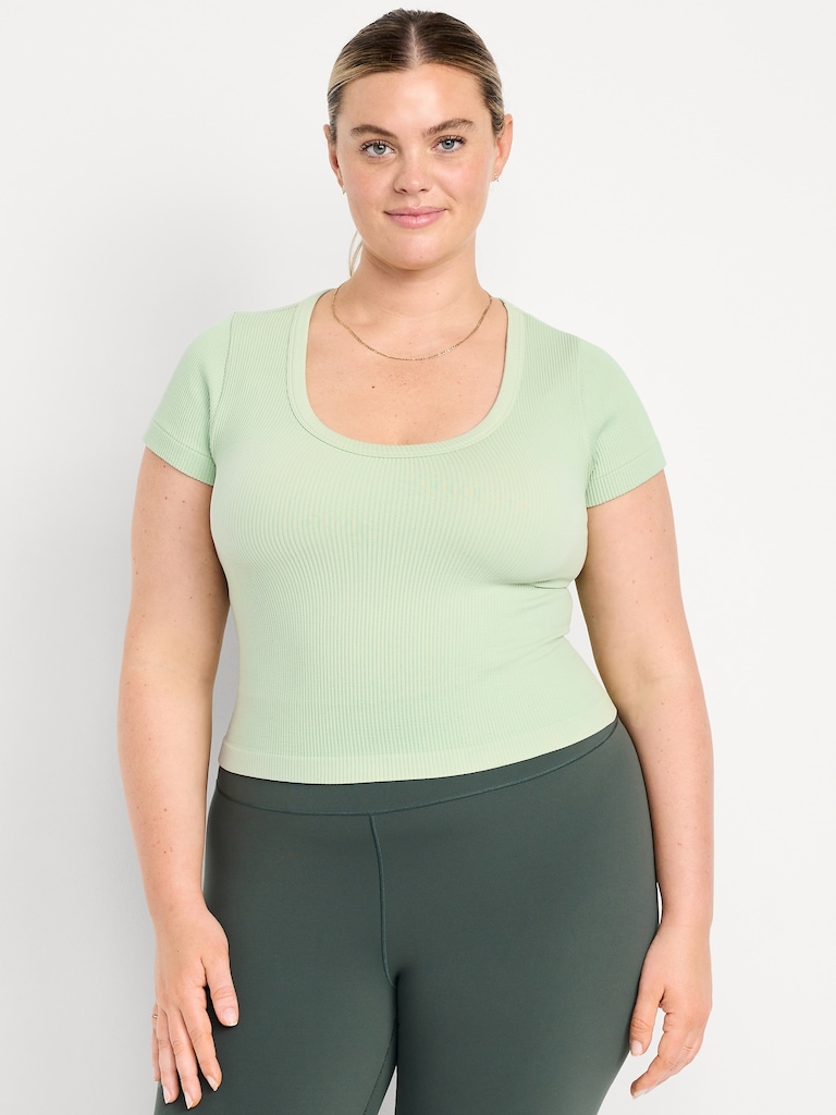 Exhale Seamless Cropped Rib T-Shirt