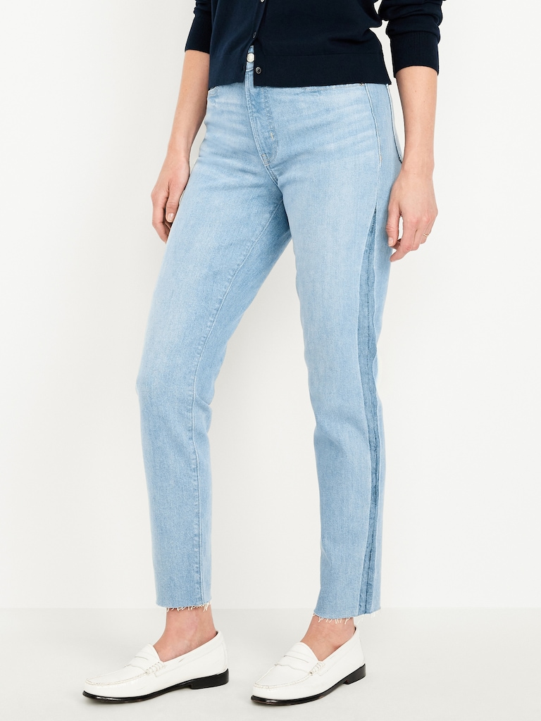 High-Waisted OG Straight Cut-Off Ankle Jeans