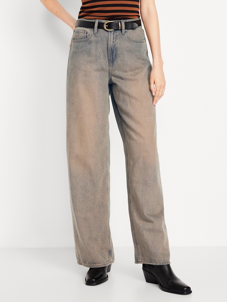 High-Waisted Baggy Wide-Leg Jeans