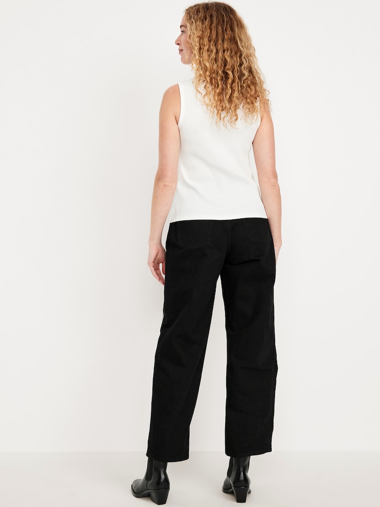 High-Waisted Barrel Ankle Jeans