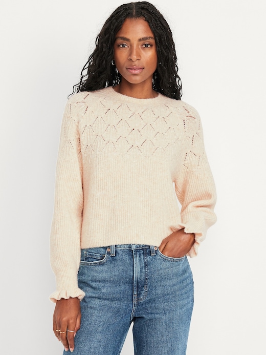 Old Navy Loose Crew-Neck Cropped Sweater