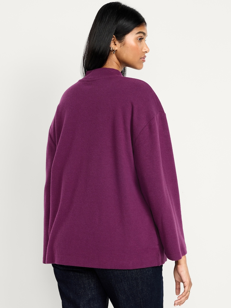 Cozy Mock-Neck Tunic Sweater