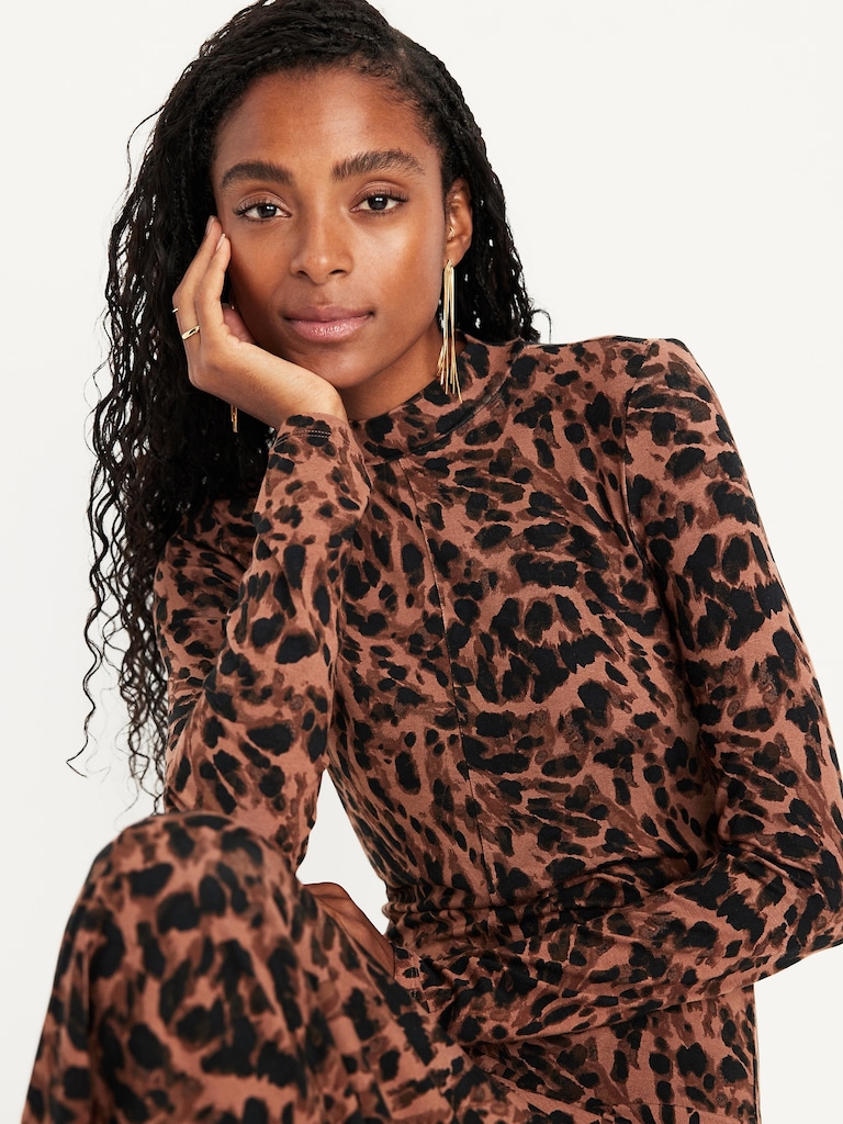 Mock Neck Maxi Dress