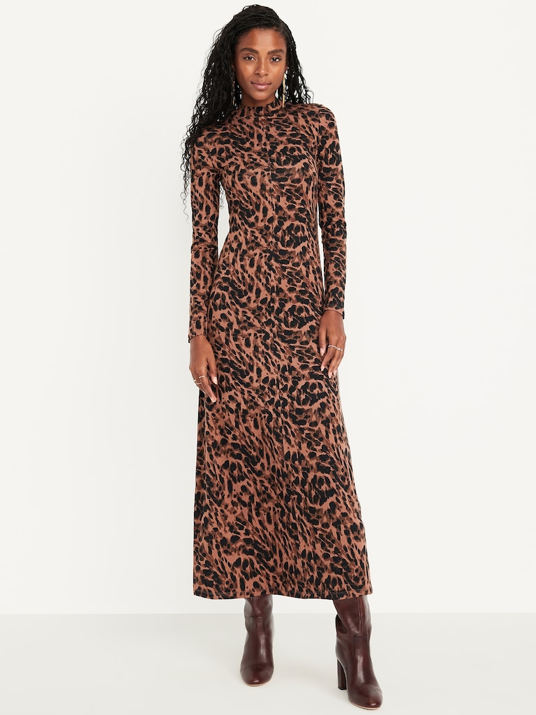 Mock Neck Maxi Dress