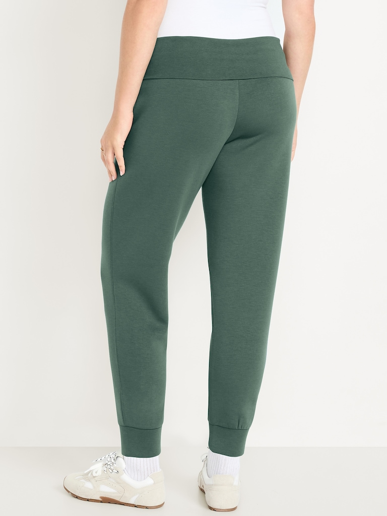 Maternity Bounce Fleece Rollover-Waist Jogger Sweatpants