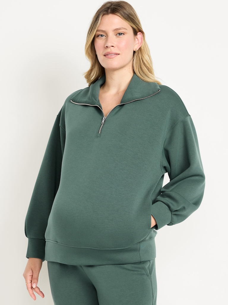 Maternity Bounce Fleece Half-Zip Pullover