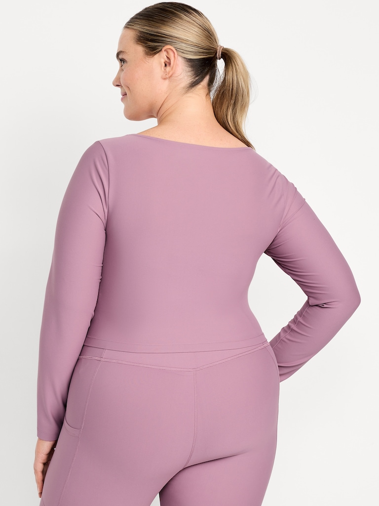 PowerSoft Long-Sleeve Cut-Out Top