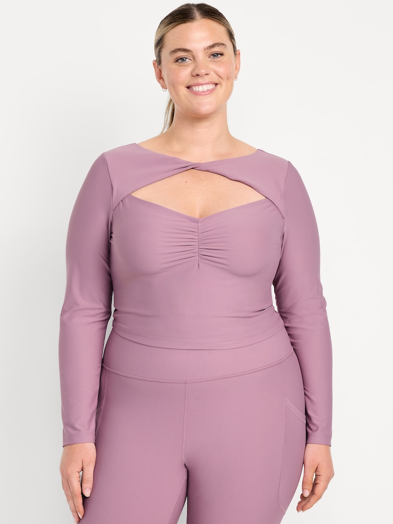 PowerSoft Long-Sleeve Cut-Out Top