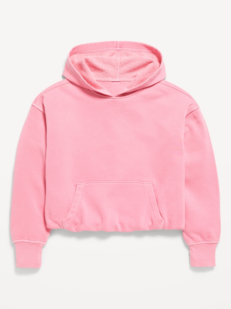 Cropped Bubble-Hem Hoodie for Girls