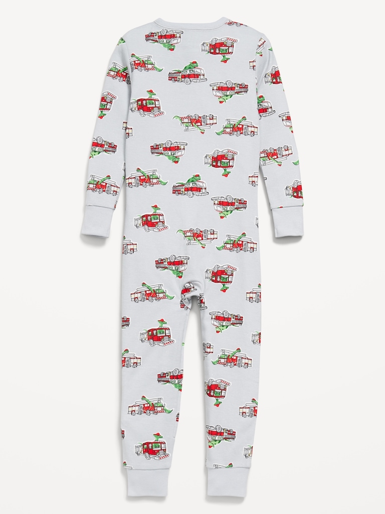 Unisex Snug-Fit 2-Way-Zip Printed Pajama One-Piece for Toddler & Baby