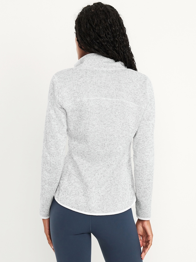 Fitted Sweater Fleece Zip Jacket
