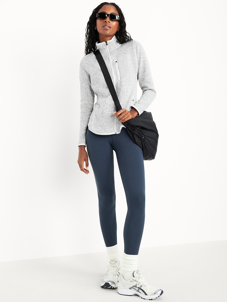 Fitted Sweater Fleece Zip Jacket