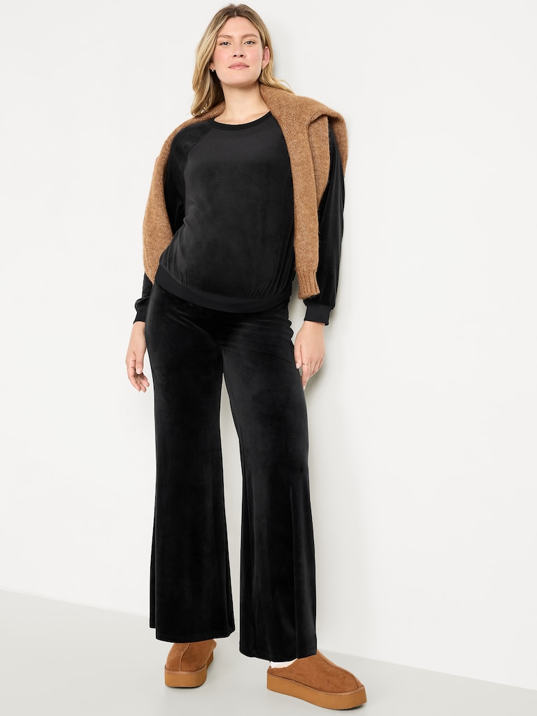 Maternity Velour Crew-Neck Sweatshirt