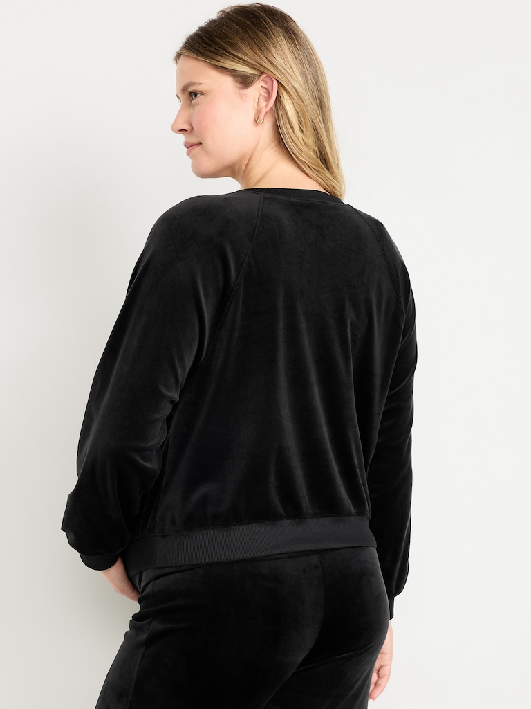Maternity Velour Crew-Neck Sweatshirt