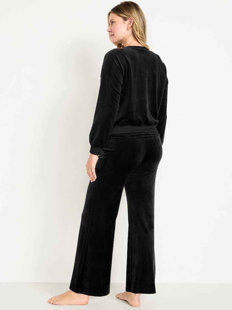 Maternity Velour Rollover Waist Pajama Pants