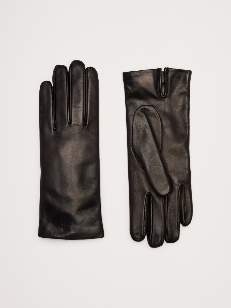 Italian Leather Cashmere-Lined Gloves