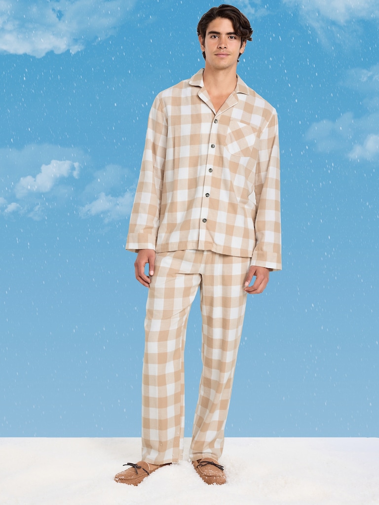 Plaid Flannel Pajama Set for Men