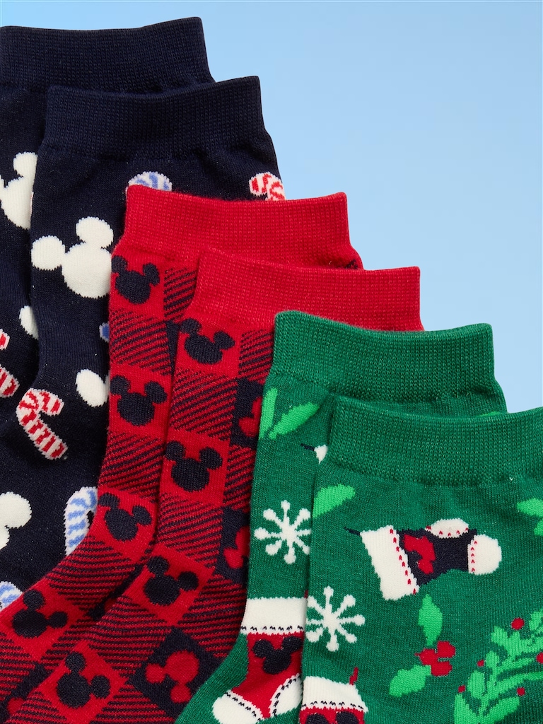 Disney© 3-Pack Novelty Quarter Crew Socks for Women