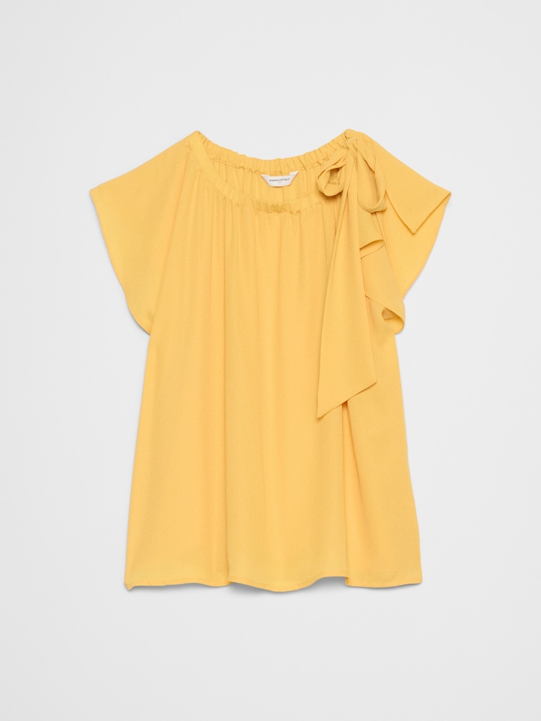 Georgette Tied-Shoulder Top