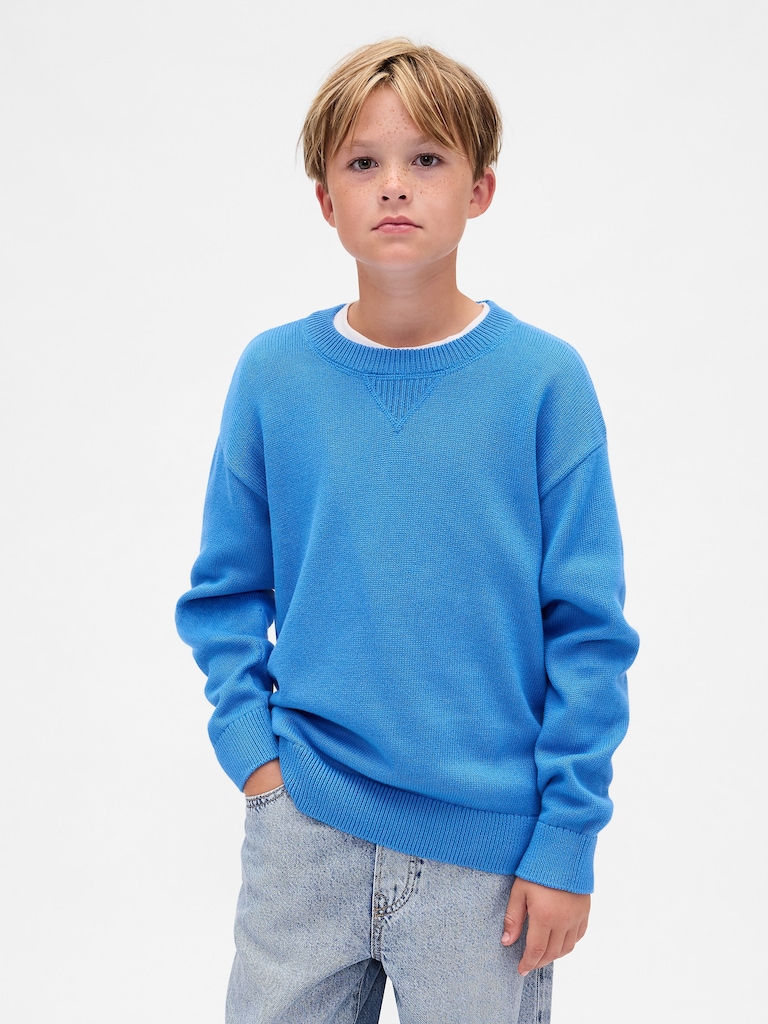 Kids Relaxed Crewneck Sweater
