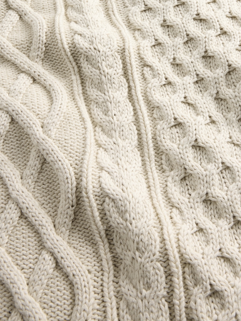100% Cotton Oversized Cable-Knit Sweater