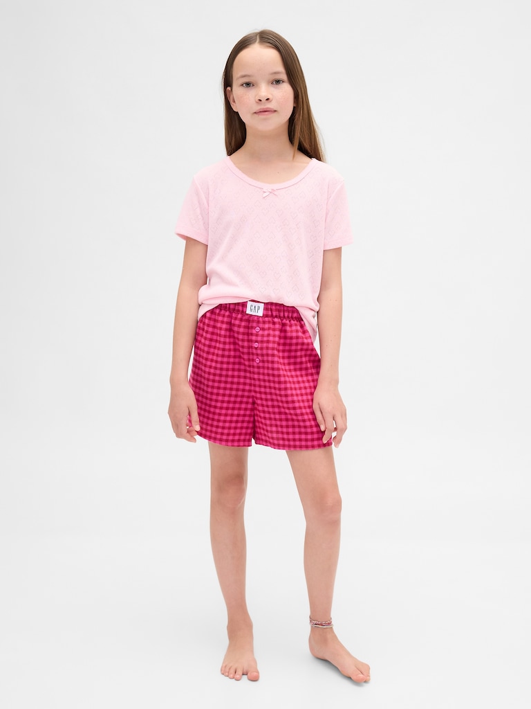 Kids Recycled Flannel PJ Boxer Shorts