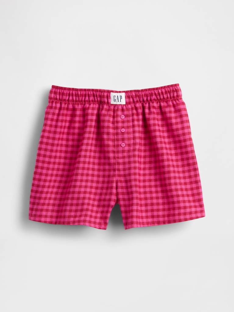 Kids Recycled Flannel PJ Boxer Shorts