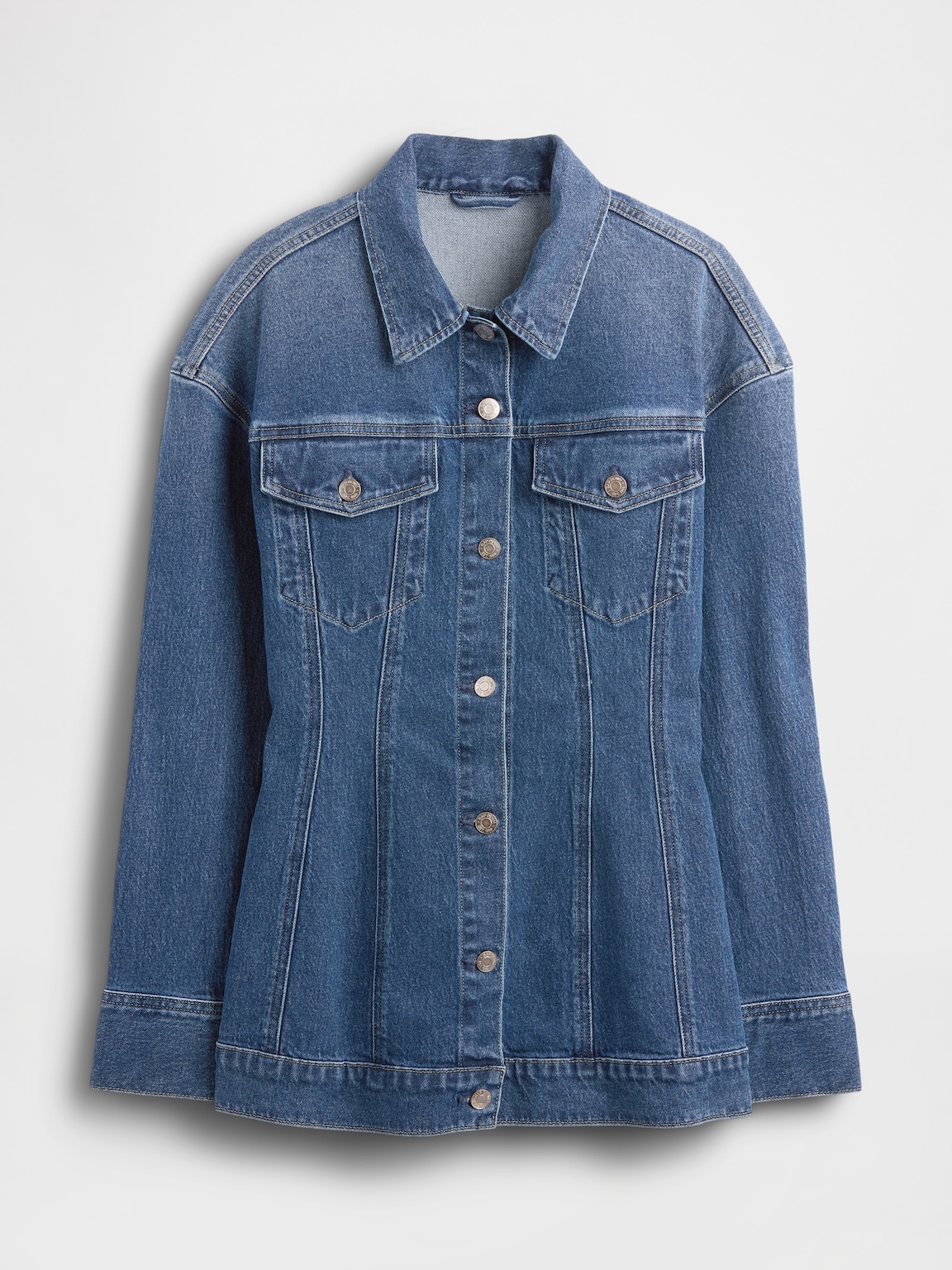 Contoured Longline Denim Jacket