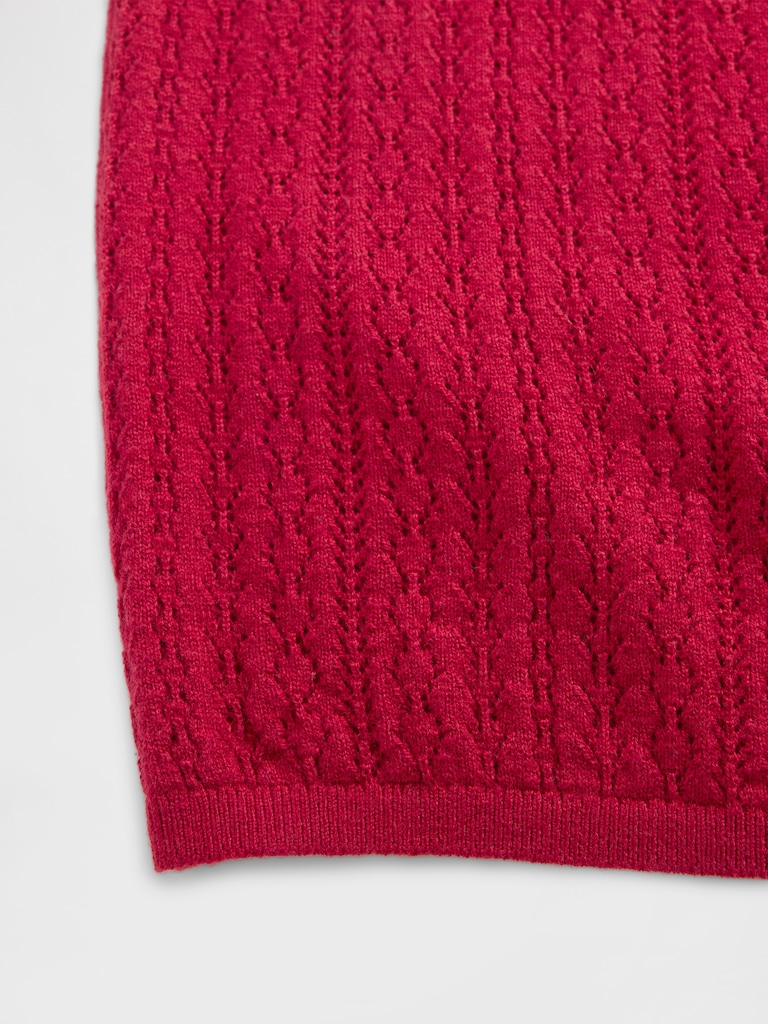 Pointelle Turtleneck Sweater