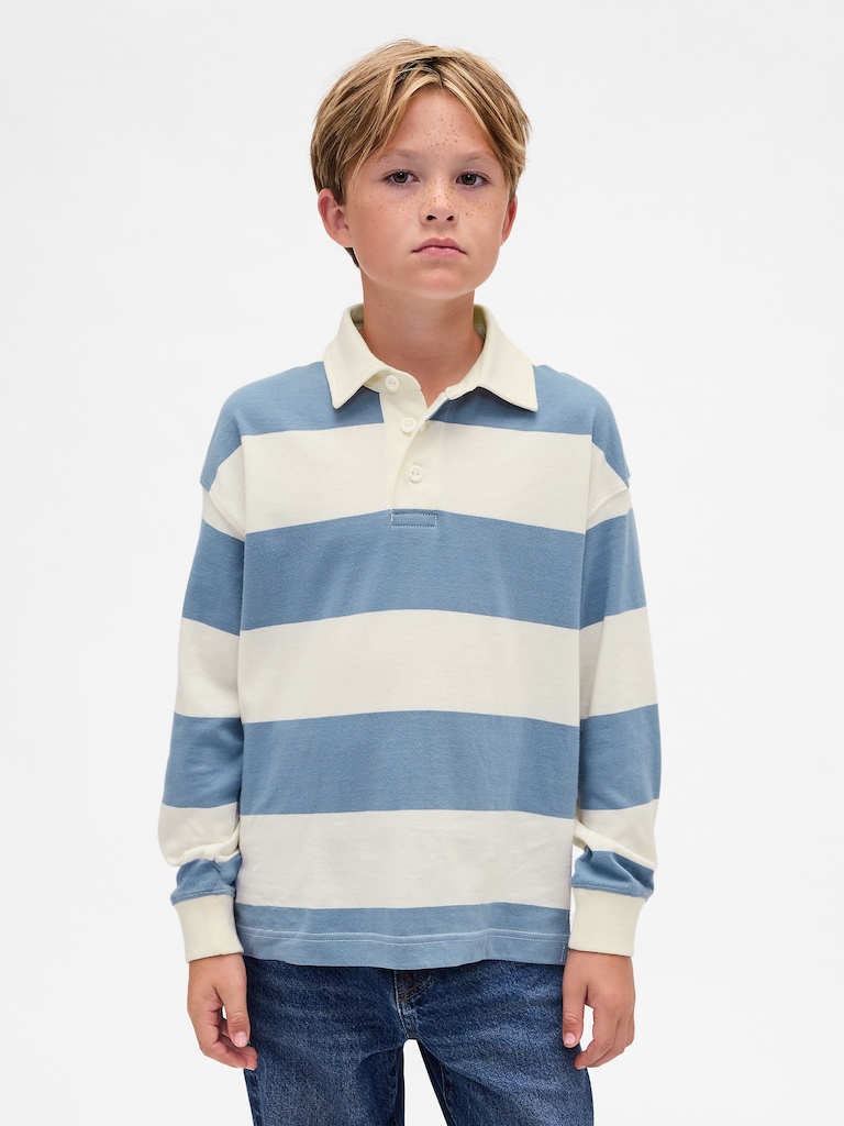 Kids Rugby Stripe Polo Shirt
